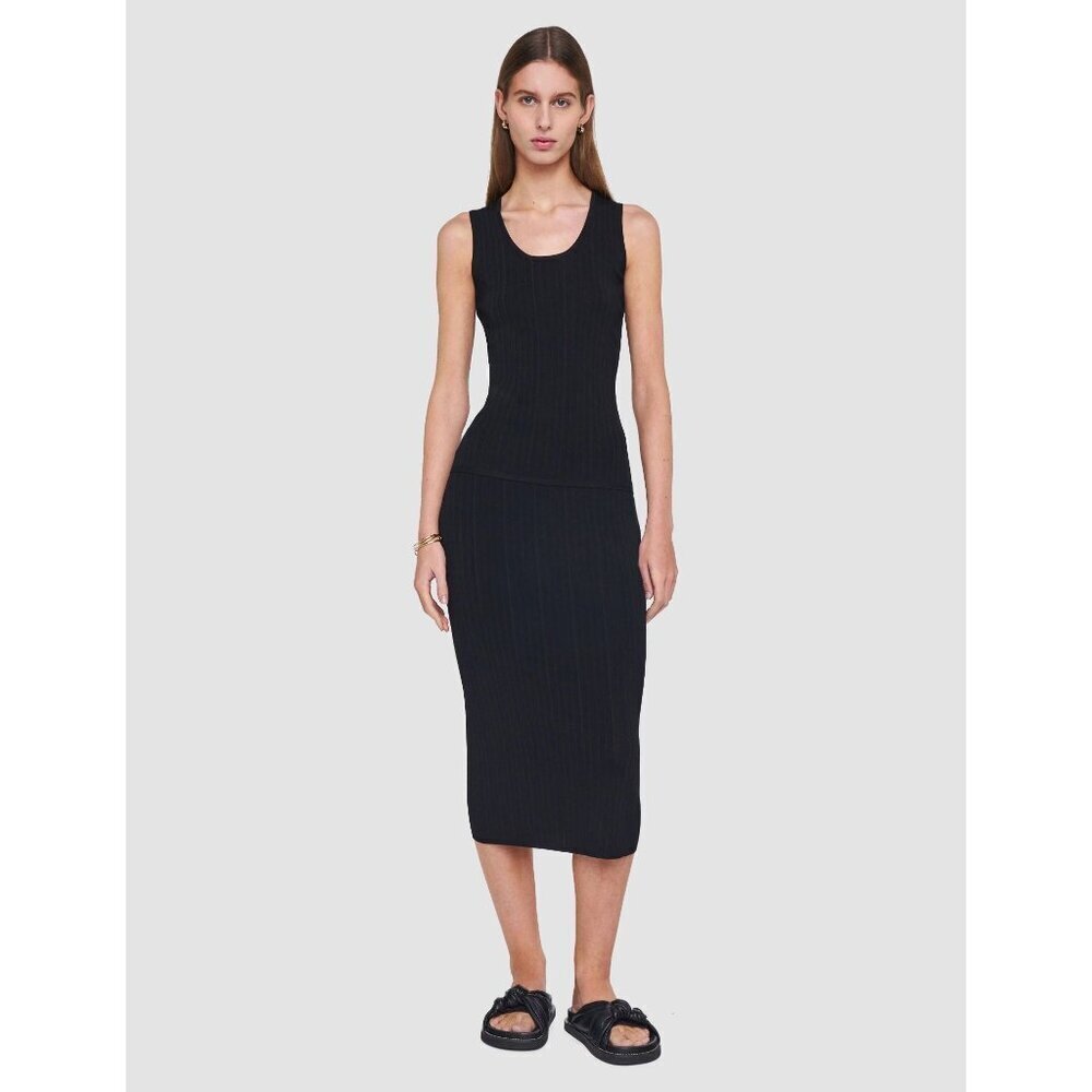 Hugo Boss Black Knit Midi Silk Blend Skirt Size Medium